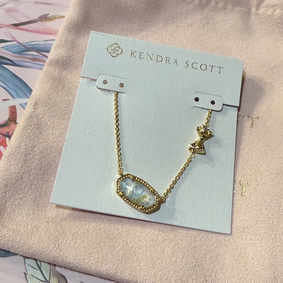 Kendra Scott x LoveShackFancy NWT Elisa Marie Blue Heirloom Necklace - Picture 2 of 3
